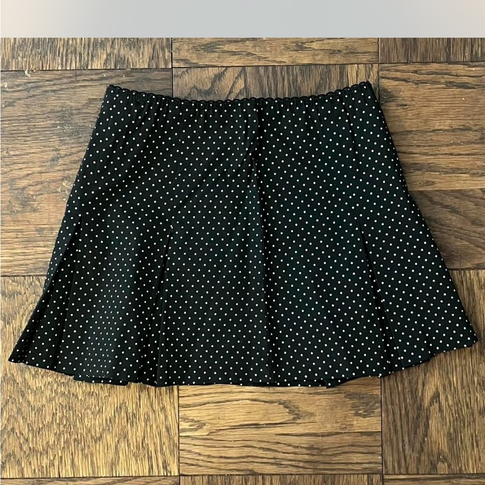 Pookie & Sebastian A line polkadot Mini Skirt W darts ~preppy Clueless Y2K ~CUTE